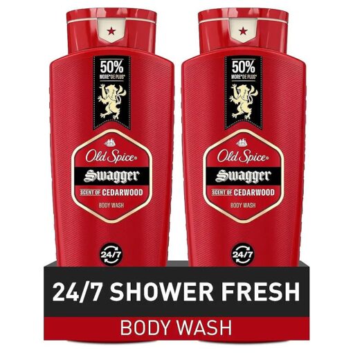 Old Spice Red Collection Swagger Scent with Cedarwood, Men 's Body Wash, 24 oz ( Pack of 2 )