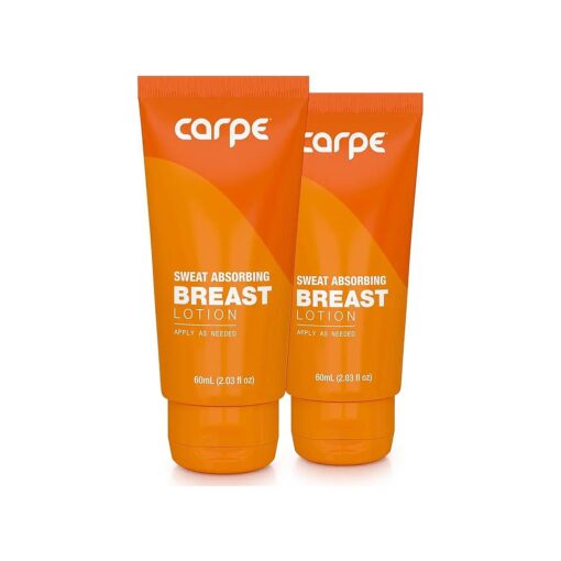 No-Sweat Breast ( Pack of 2 ) - Helps Keep Your Breasts and Skin Folds Dry - Sweat Absorbing Lotion - Helps Control Under Breast Sweat - Great For Chafing and Stain Prevention