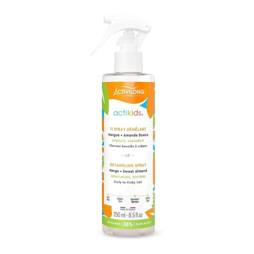 Actikids Detangling Spray - Effortless Tangle-Free Hair with Gentle Care ! - Enriched with Organic Sweet Almond Oil and Mango Butter - No More Knots, No More Tears ! - 250 ml .