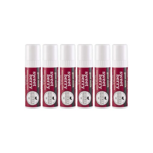 Dionis - Goat Milk Skincare Sweet Berry Scented Lip Balm - Set of 6 ( 0.28 oz ) - Made in the USA - Cruelty-free and Paraben-free