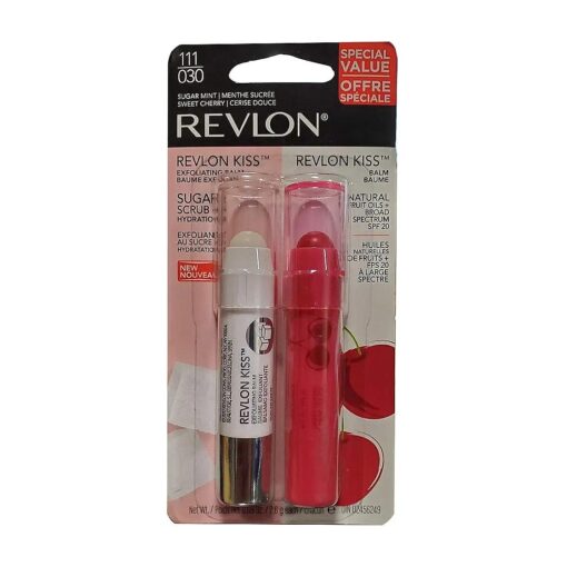 Revlon Kiss Balm Sweet Cherry and Revlon Kiss Sugar Scrub Sugar Mint Duo