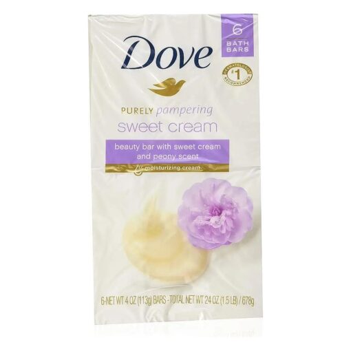 Dove Purely Pampering Beauty Bar, Sweet Cream & Peony, 4 oz bars, 6 ea ( Pack of 2 )