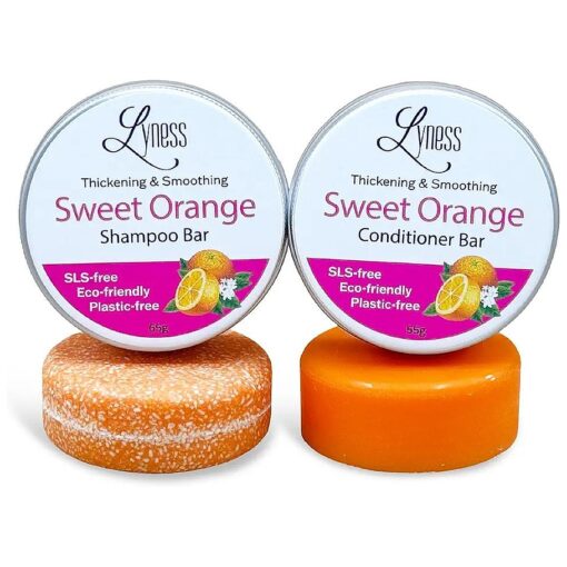 Sweet Orange Shampoo & Conditioner Bar Set | Organic & Natural | Eco-friendly, Plastic-free