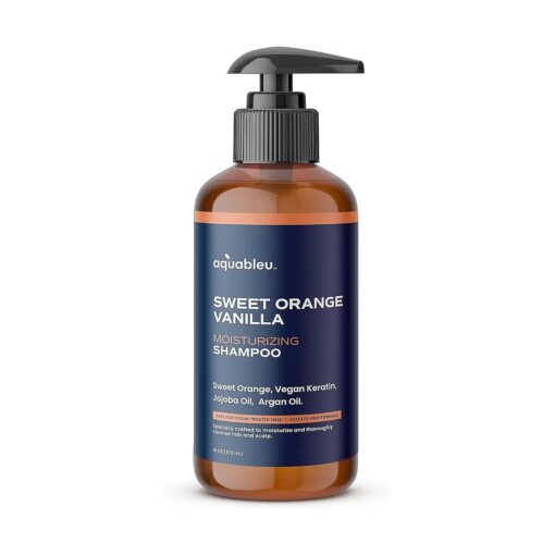 Sweet Orange Vanilla Shampoo - Naturally Moisturizing for Healthy Hair - Soothes Irritated Scalp - For All Hair Types - Safe for Colour Treated Hair - Sulfate, Paraben & Silicone Free - 16oz