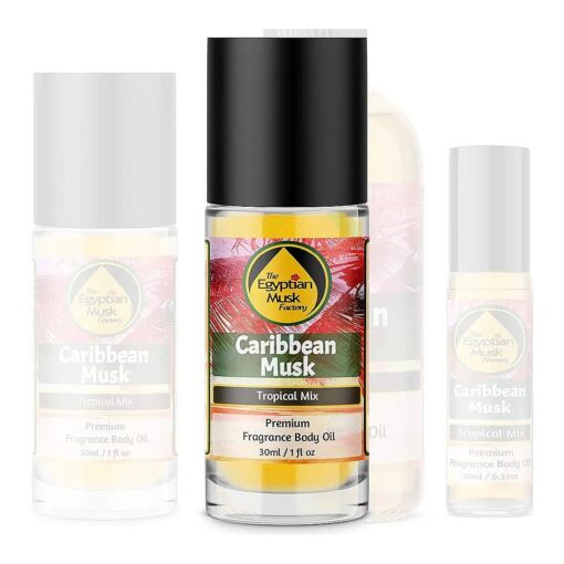 The Egyptian Musk Factory Caribbean Musk Perfume Oil for Men and Women, Choose from 0.33oz Roll On to 4oz Glass Bottle ( 1oz Roll On )