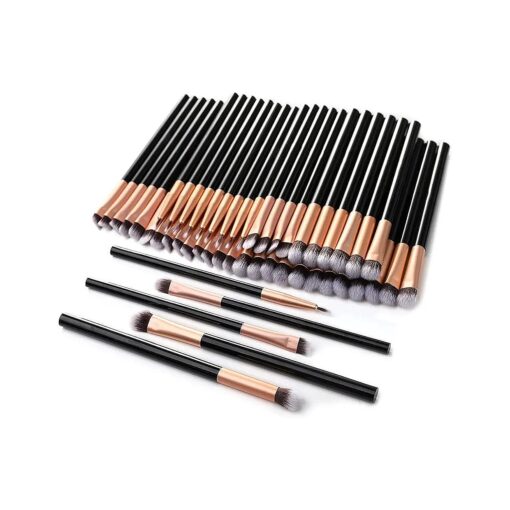 Eye brush set, 5 pieces velvety make-up brushes with synthetic fiber, 10 sets for fascinating eye make-up, eyeshadow brushes, eyebrow brushes, eyeliner