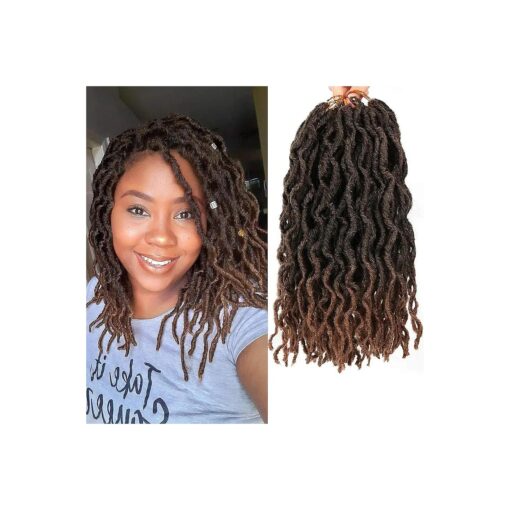 Faux Locs Crochet Hair 12 inch - 6packs/Lot Bo Faux Locs Crochet Hair Curly Dreadlocks Synthetic Faux Locs Braiding Hair Extensions ( 20 Roots/Pack ) # T1B/30