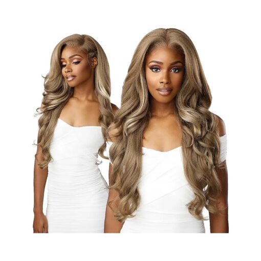 Sensationnel Bare Lace 13x6 wigs - Unit 4 Glueless synthetic with 180 degree preplucked hairline Non lifting 2040 larger grid thinner lace - BareLace unit 4 ( 2 DARKBROWN )