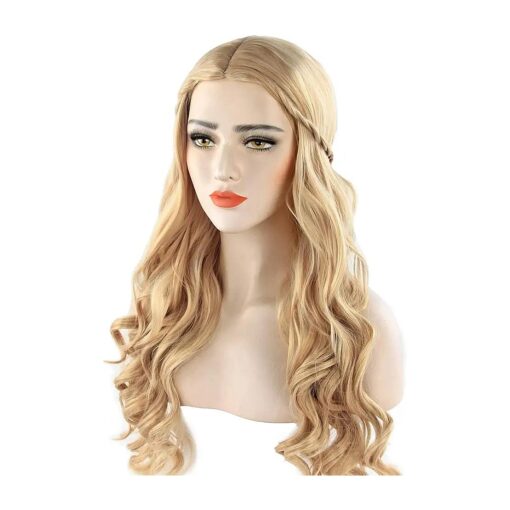 Acecharming Long Platinum Blonde Wigs Braid Women, Girl 's Charming Synthetic Party Costume Cosplay Wig With Wig Cap