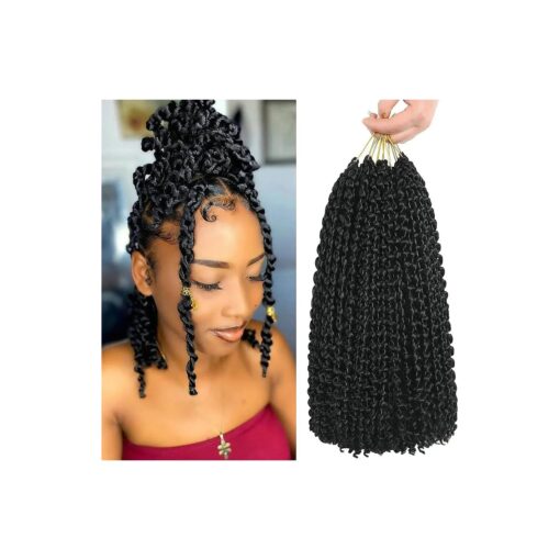 FUTAI Passion Twist Hair 7 Packs 12 Inch Pre Looped Water Wave Crochet Hair Bohemian Braids for Black Women