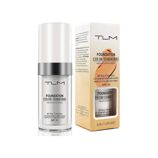 TLM Foundation Liquid, Concealer Cover Cream, Flawless Colour Changing Foundation Makeup, Warm Skin Tone, Cosmetics for Women and Girls