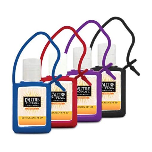 SPF 30 Sunscreen Multi-Pack by L'AUTRE PEAU | Travel Size Sunscreen for Men, Women, and Kids | Non-Greasy Water Resistant | Tropical Scent | TSA Approved | ( 4 Pack Sunscreen With Travel Strap )