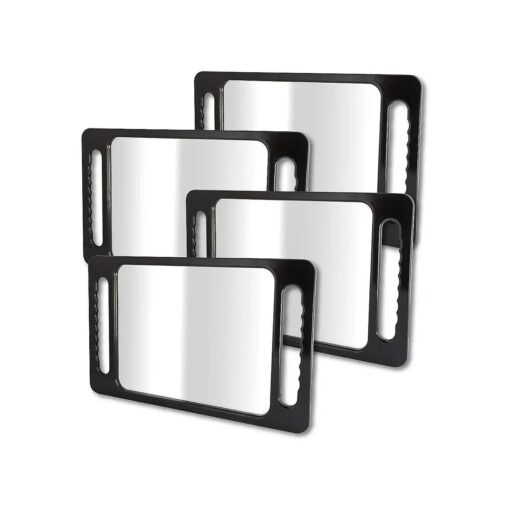 BarberMate ( r ) 4PK Plastic Tray Mirror with Handles for Barbers and Stylists