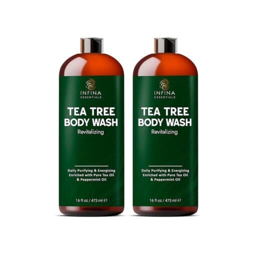 Tea Tree Body Wash Men & Women - Invigorating Shower Gel Soap - Helps with Body Odor, Soothes Itching, Deep Cleansing Tea Tree Oil Body Wash - 16 fl oz, 2 Pack