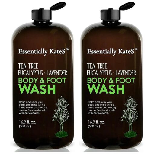 Tea Tree Eucalyptus Lavender Body and Foot Wash 16.9 fl, oz, ( Pack of 2 )