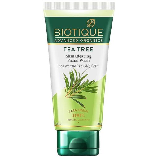 Biotique Tea Tree Skin Clearing Facial Wash, Normal to Oily Skin Face Wash, 150ml