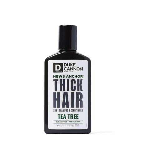 Duke Cannon Supply Co. - News Anchor Hair Wash Shampoo and Conditioner, Tea Tree ( 10 oz ) 2-in-1 Shampoo Conditioner Combo for Thick Healthy Hair - Tea Tree