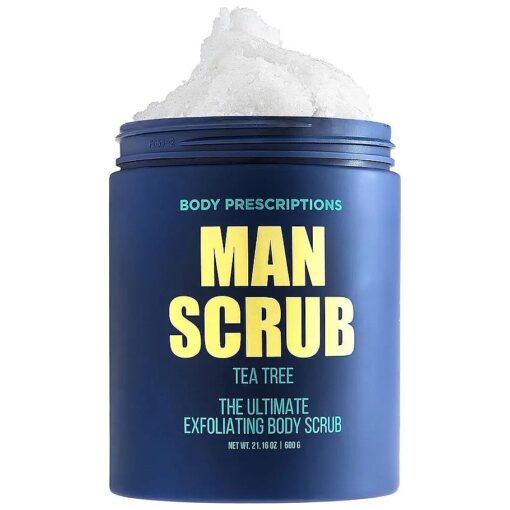 Body Prescriptions Body Scrub for Men- Ultimate Exfoliating Scrub Infused with Tea Tree, in Jar with Twist Top