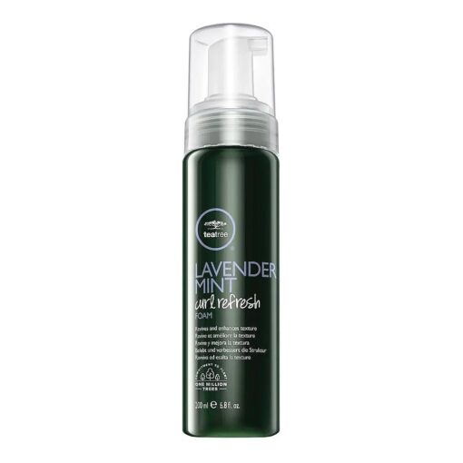 Tea Tree Lavender Mint Curl Refresh Foam, Hair Mousse, For Coarse, Curly + Dry Hair, 6.8 fl, oz .