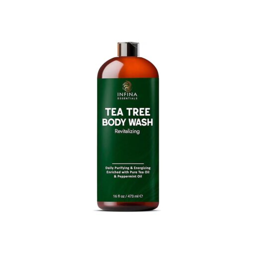 Tea Tree Body Wash Men & Women - Invigorating Shower Gel Soap - Helps with Body Odor, Soothes Itching, Deep Cleansing Tea Tree Oil Body Wash - 16 fl oz