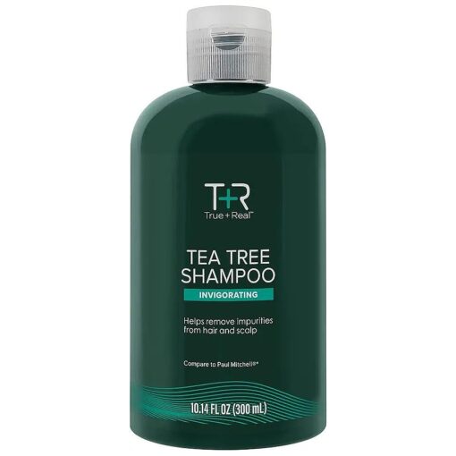 True+Real Tea Tree Shampoo, Invigorating Deep Clean Scalp Care, Refreshing Mint Scent, For All Hair Types, 10.14 oz