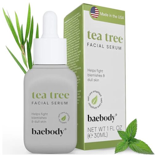 Baebody Critically Acclaimed Tea Tree Oil for Skin & Face Serum with Retinol, Vitamin C, Rosehip Oil, Niacinamide, 1 Oz