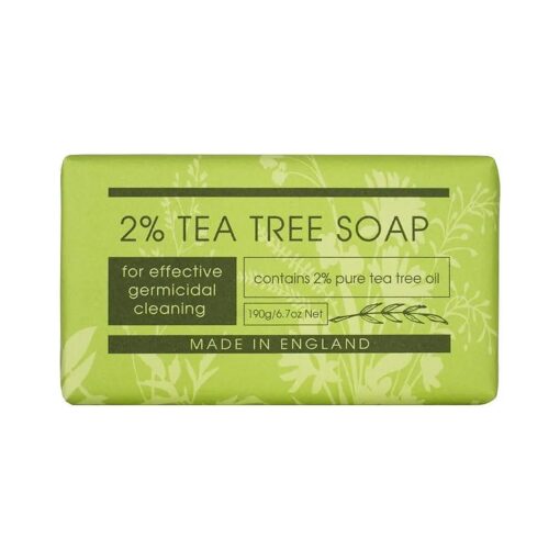 The English Soap Company Take Care Wrapped Soap Bar, Luxury 2 % Tea Tree Soap Bar, Moisturising and Soothing Soap Bar Soap Bar for Hands and Body, Tea Tree Scent 190g