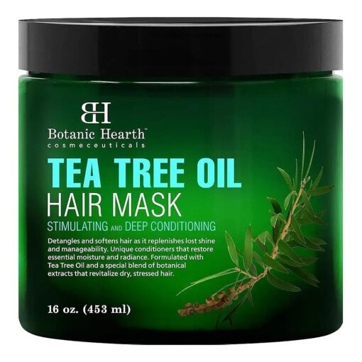 Botanic Hearth Tea Tree Hair Mask & Deep Conditioner, Moisturizes & Protects Hair & Scalp - with Soy Protein, Vitamin E, Collagen, Keratin & Coconut Oil - 16 oz ( Packaging May Vary )