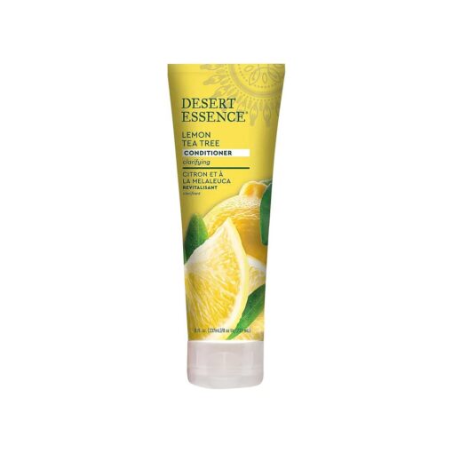 Desert Essence Lemon Tea Tree Conditioner, 8 fl oz - Gluten Free, Vegan, Paraben Free - Clarifying Daily Conditioner with Pure Australian Tea Tree Oil + Organic Lemon Peel Extract for pH Balance