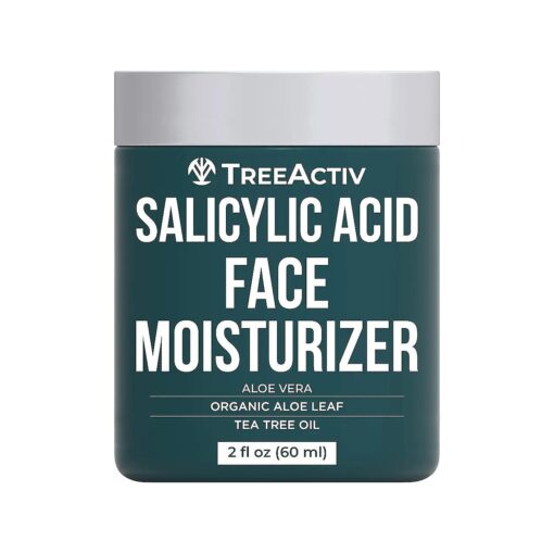 TreeActiv Salicylic Acid Face Moisturizer, 2 fl oz, Acne Treatment Face Cream for Oily Skin with and Tea Tree Oil, For Teens and Adults with Acne Prone Skin and Cystic Acne, 90 Day Supply