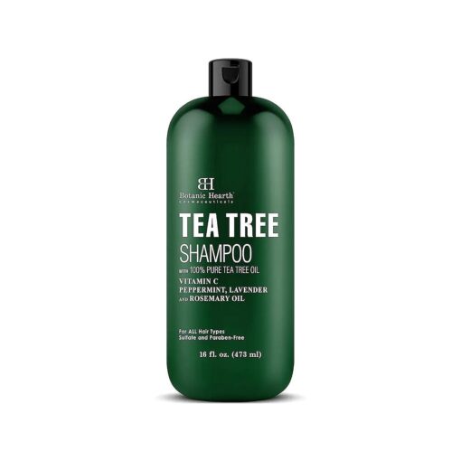 Botanic Hearth Tea Tree Shampoo, Vitamin C, Peppermint, Lavender and Rosemary Oil, Fights Dandruff and Dry Scalp, 16 fl oz