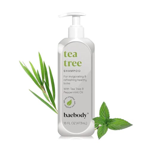 Baebody Award Winning Tea Tree Shampoo - Clarifying Shampoo For Build-Up, Dry Scalp Shampoo For Oily Hair - Vegan Tea Tree Oil Anti-Dandruff Shampoo For Men/Women