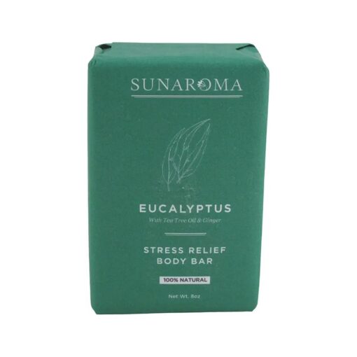 Sunaroma Soap Bar Eucalyptus With Tea Tree + Ginger 8 Ounce ( 3 Pack )