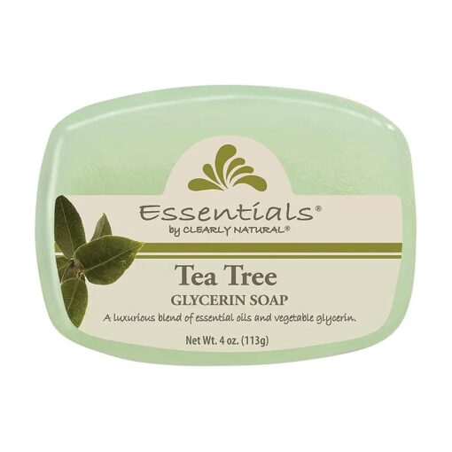 Essentials Glycerin Bar Soap, Tea Tree, 4 Ounce, Pack of 12