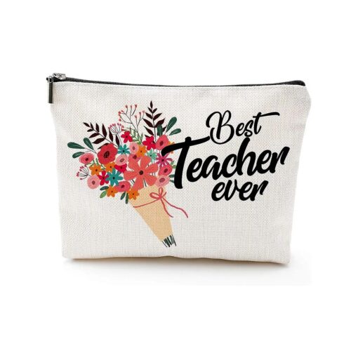 Teacher Graduation Gifts Teacher Makeup Bag, Teacher Cosmetic Bag, Teacher Appreciation Gifts for Women, Best Teacher Gift, Teacher Thank You Gifts, Preschool, Elementary, Waterproof Cosmetic Bag