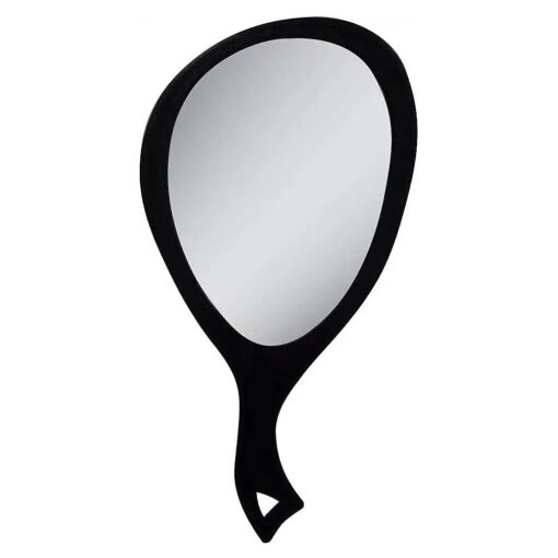 Zadro XL Handheld Mirror, 1X Magnification Teardrop Glass Mirror, Professional Ergonomic Design for Makeup Hairstyling Touch-ups Grooming - Black