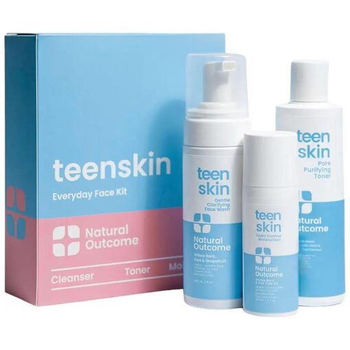 Teen Skin 3-Step Skin Care Kit | Daily Boys & Girls Skin Care Regimen | Face Wash, Toner, & Moisturizer | Perfect for Teens Preteens & Kids Looking to Prevent Acne | 3 Pc