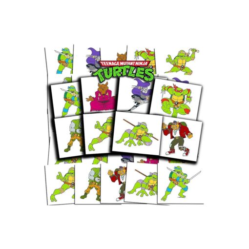 Teenage Mutant Ninja Turtles Tattoos Party Favors Bundle ~ 70+ Perforated Individual 2" x 2" TMNT Temporary Tattoos for Kids Boys Girls ( Ninja Turtles Party Supplies MADE IN USA )