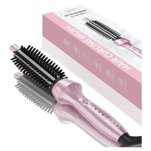 DAN Technology Curling Iron Brush, Thermal Brush, Dual Voltage Travel Curling Brush, 60 min Shut Off Electric Curling Brush, Temperature Adjustable Heated Curling Brush,3/4 inch Brush Curling Irons ......