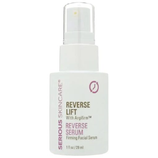 Serious Skincare Reverse Lift Firming Facial Serum 1 oz, - Argifirm ( tm ) Lifting Complex - Temporarily Tighten - Lift - Firm - Sagging Facial Contours - Peptides - Botanical Extracts - Seaweed Extract