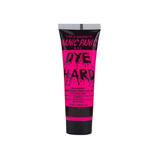 MANIC PANIC Electric Flamingo Pink Hair Color Gel - Dye Hard - Temporary Washable, Pink Hair Styling Gel for Kids & Adults - Glows Under Black Lights