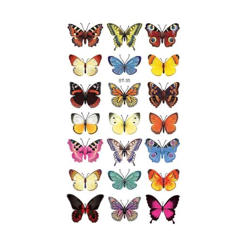 Supperb ( r ) Temporary Tattoos - Butterflies ( 21 Butterflies )