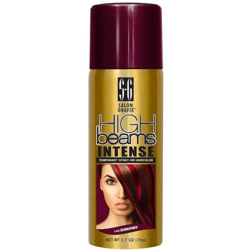 High Beams Intense Spray-On Hair Color -Burgandy - 2.7 Oz - Add Temporary Color Highlight to Your Hair Instantly - Great for Streaking, Tipping or Frosting - Washes out Easily