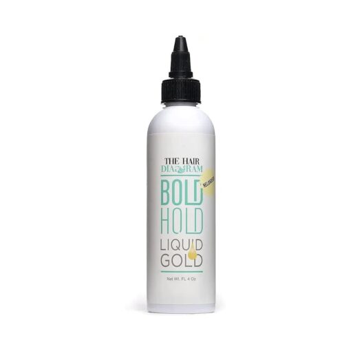 The Hair Diagram - Bold Hold Liquid Gold Reloaded - Glueless Lace Gel - Temporary Hold For Wigs and Hair Systems - Styling Agent For Baby Hairs - Non Toxic - Aerosol & Alcohol Free - Water Based Formula - 4oz