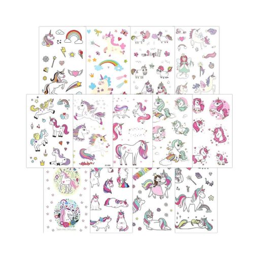 Konsait 145Pcs Magic Animals Temporary Tattoos for Kids Girls Cute Tattoo Party Supplies Great Girls Party Favors for Kids Birthday Party Goody Bag Pinatta Fillers ( 13 Sheets )