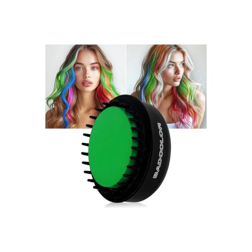 Green Hair Temporary Hair Dye Comb For Girls Kids Adults, Washable Hair Chalk Makeup For Halloween Christmas Birthday Cosplay Festival ( Green )