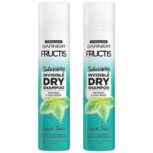 Garnier Fructis Texturizing Invisible Dry Shampoo, Beach Tonic, 4.4 Oz, 2 Count ( Packaging May Vary )