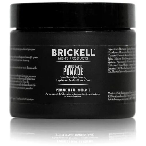 Brickell Men 's Products Shaping Paste Pomade For Men, All Natural, Texturizing Wax Pomade, 2 Ounce, Scented