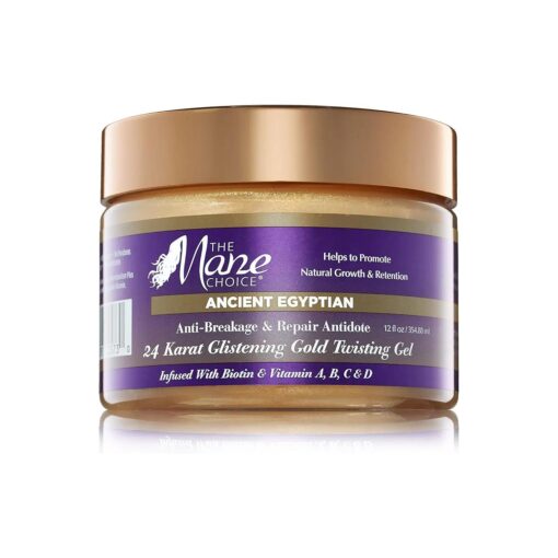 The Mane Choice Ancient Egyptian Anti-Breakage & Repair 24 Karat Gold Twisting Hair Gel, Definition & Shine Braid Gel for Dry, Damaged, Color or Chemically-Treated Hair, Fights Split Ends, 12 Oz