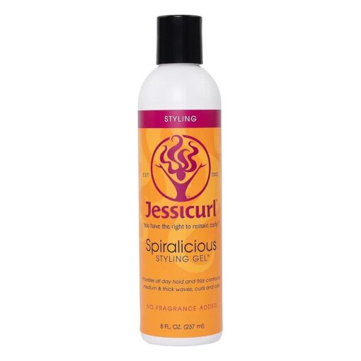 Jessicurl, Spiralicious Gel, No Fragrance Added, 8 Fl oz, Curl Defining, Curly Hair Products, Hair Gel for Curly Hair and Frizz Control, for all hair types